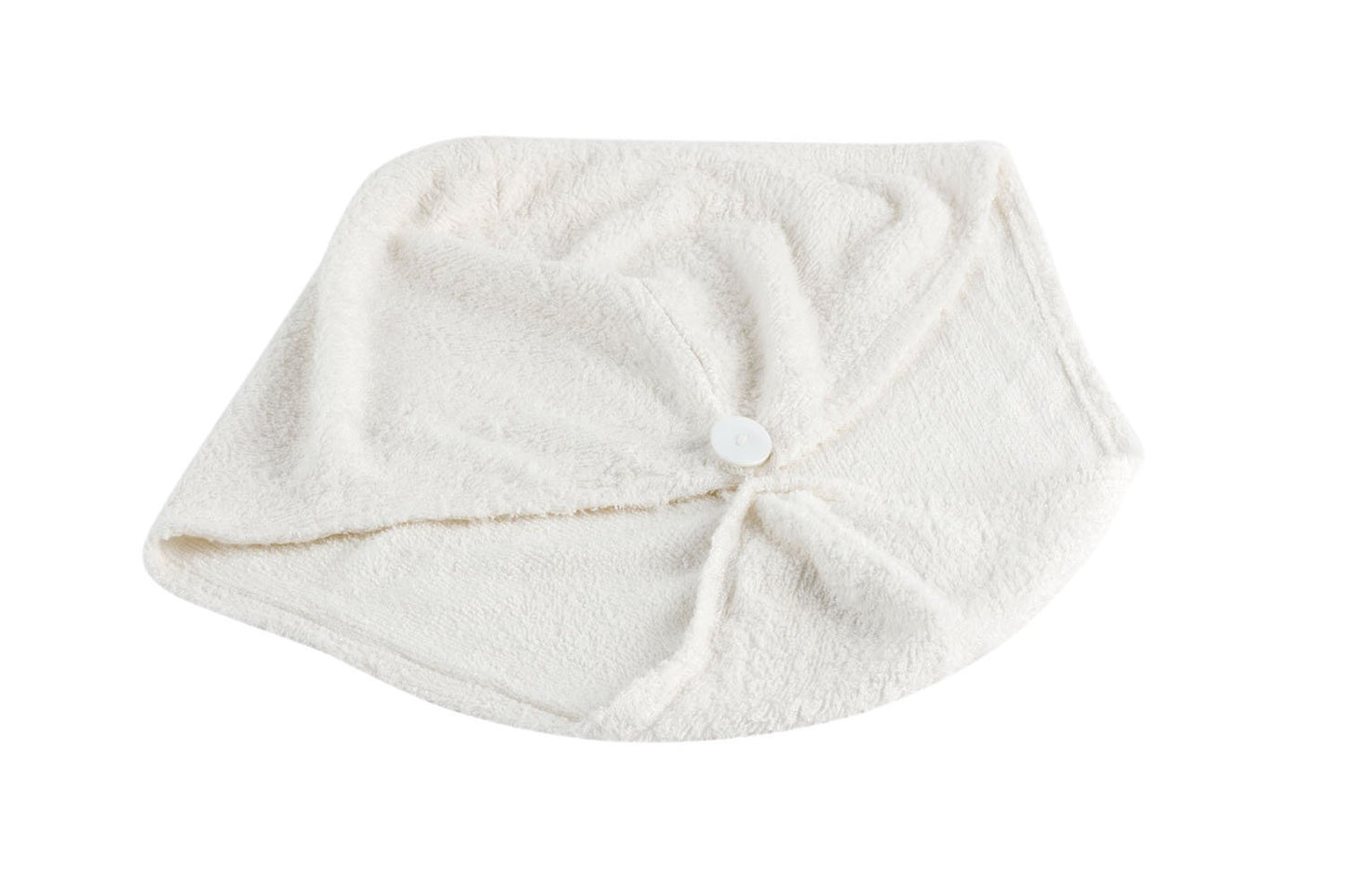 Hair turban buttoned up on white background