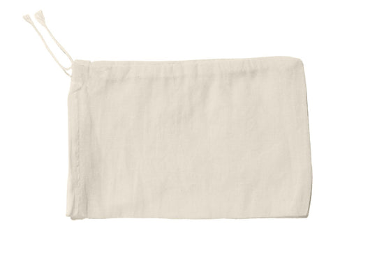 Side view of cotton muslin bag